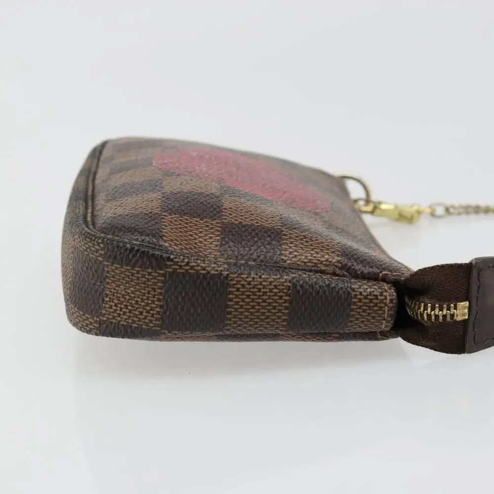 Louis Vuitton Damier Ebene T&b Mini Pochette Accessoires Pouch Brown
